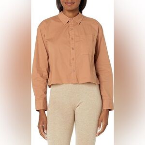 Monrow Tan Button-Up Shirt